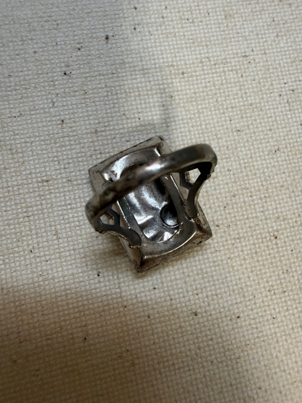 Sterling Silver 925 Marcasite Pavé Rectangular Statement Ring size 6.25 - Picture 7 of 12